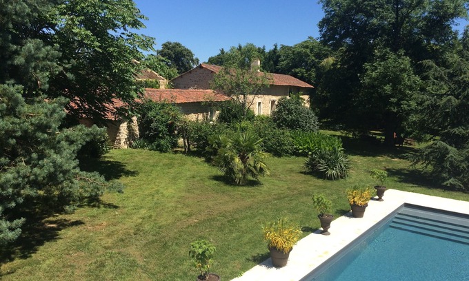 Saulge House | Family house, heated swimming pool, private tennis court, countryside, sleeps 18