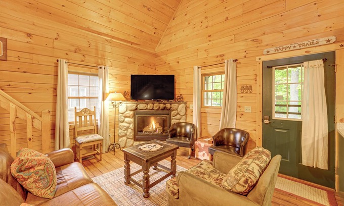 Oceana County Cabin | Fire Pit & Porch: Warm & Woodsy Rothbury Escape!