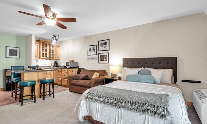 Elkhart Lake Villa | First Floor Pet Friendly Queen Suite with Single Pull-out