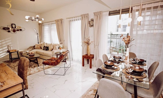 Al Raha Beach Apartment | Floral 3BR Apartment Al Raha