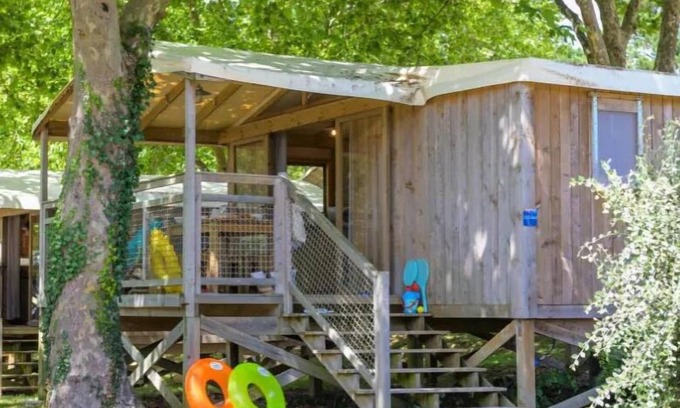 Les Ollieres-sur-Eyrieux House | Flower Camping Mas de Champel * - CosyFlower Premium 38m² - 2 bedrooms + covered terrace + TV + Sheets + Towels 4 people