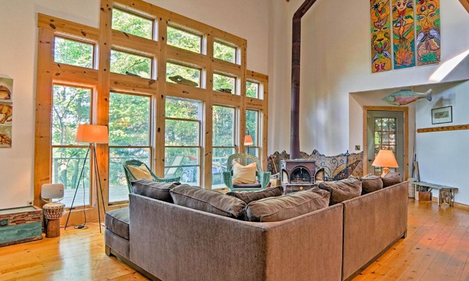 Pentwater House | Forested Pentwater Vacation Rental - Walk to Beach