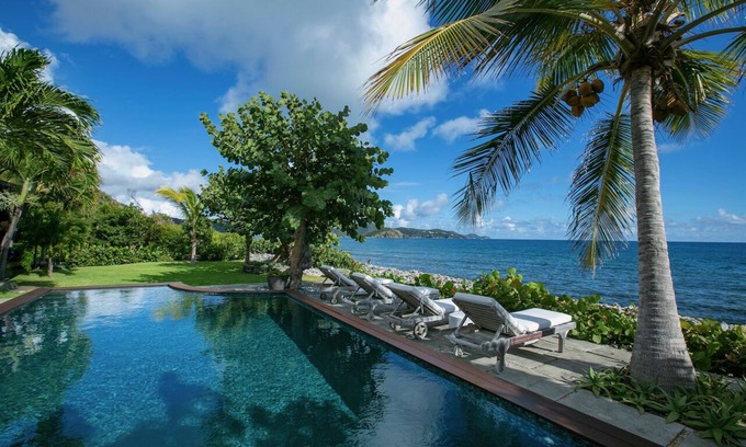 Estate Fortsberg Villa | Forts Cove ~ Private beachfront villa with pool