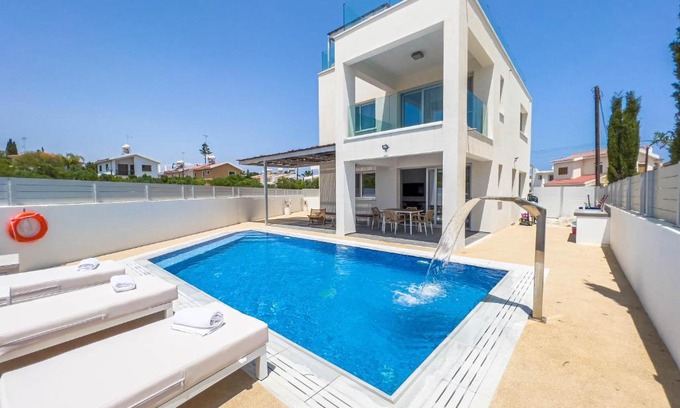 Cape Greko Villa | Geo Panoramic Villa Konnos - Pool, Game Room, Gym