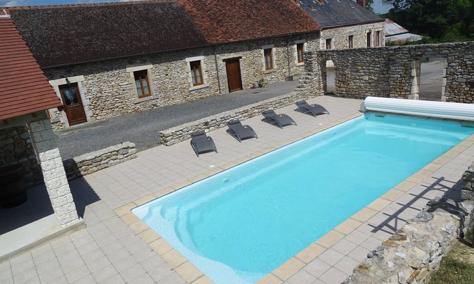 Prissac House | GITE "ALBIZIA" and its swimming pool of 10x4 m.
