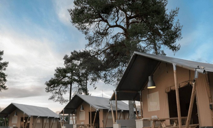 Reutum House | Glamping tent with sanitary facilities at a holiday park in the heart of Twente