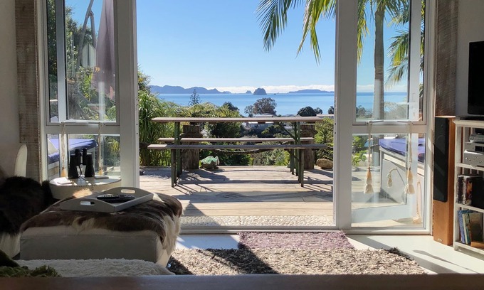 Cooks Beach House | Gorgeous Cooks Beach and Mercury Bay views beach house. Close to Cathedral Cove.