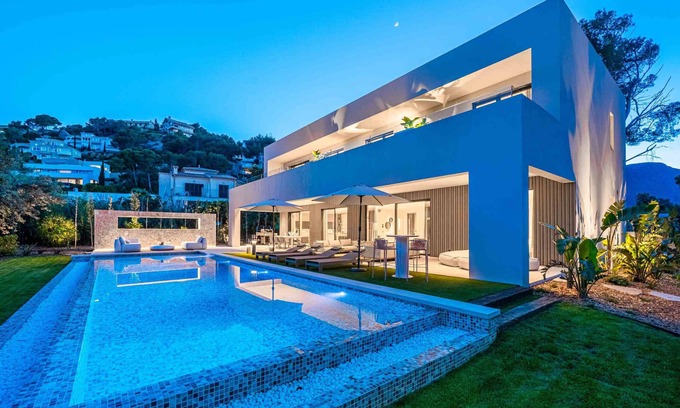Urbanitzacio Gotmar Villa | Gotmar Beach is a modern contemporary villa, close to the beach, with Private Heated Swimming Pool, 5 bedrooms in Puerto Pollensa, Mallorca