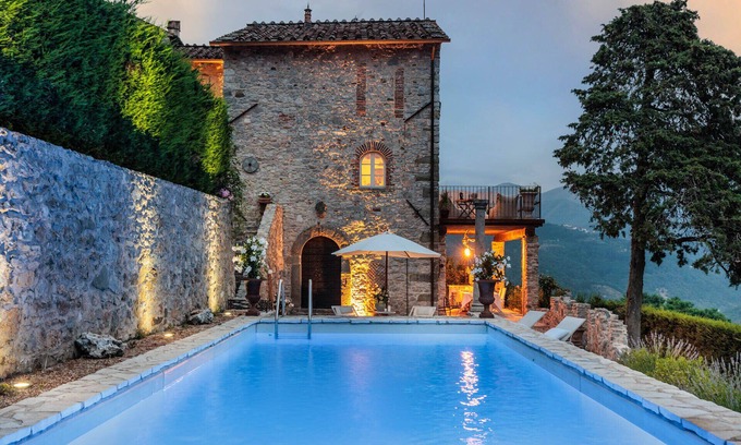 Rocca Villa | Gran Burrone, a Luxury Castle with Pool in Borgo a Mozzano close to Lucca and Garfagnana