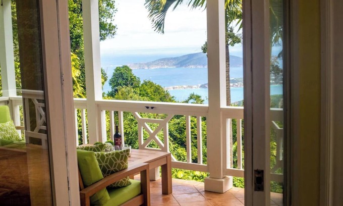 Estate Caret Bay House | Heated pool, amazing island views, outdoor shower, generator, secluded, hammock
