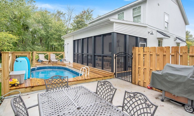 Miami Park House | Heated pool & hot tub, Lake MI beach access via a tram plus a theatre room.