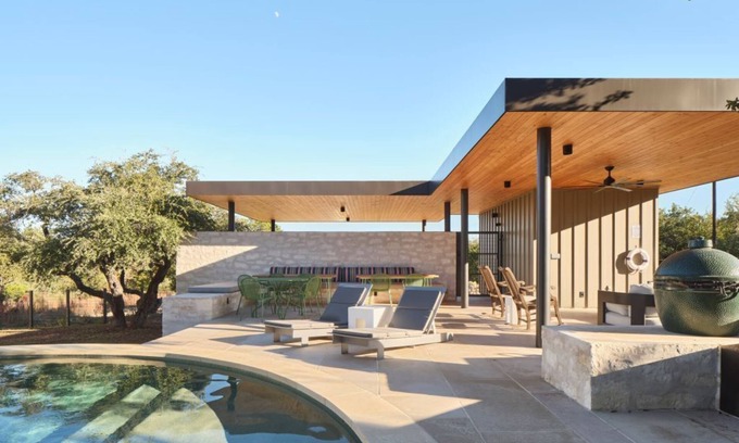 Spicewood House | Hill Country Retreat with Rolling Hill Views, Fabulous Pool, Hot Tub & BBQ Area