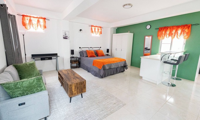 Dickenson Bay Apartment | Hilltop View: Convenient & Peaceful Studio Haven