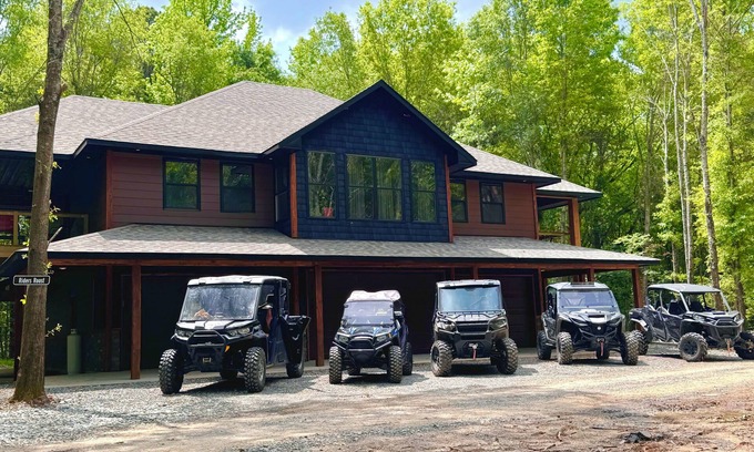 Muse Cabin | Hit the trail from the property! Game room, fire pit and 4 king suites