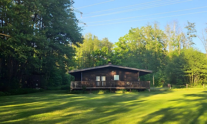 Untersteinach House | Holiday Home 'Weiherhüttla' with Lake View, Private Terrace and Private Garden