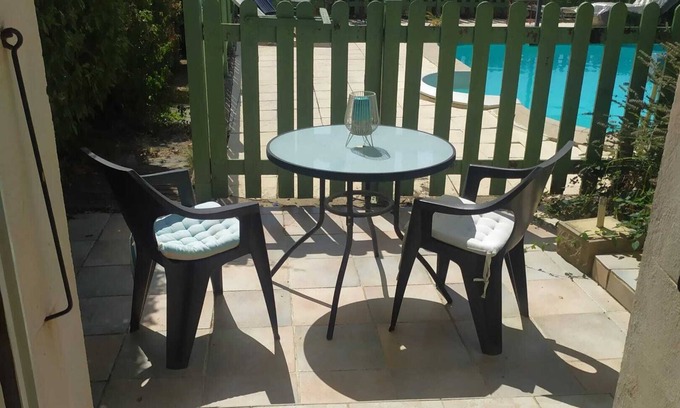 Veyras Apartment | Homerez - Comfortable studio in Veyras with garden and pool