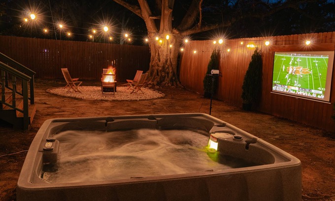 Wade Hampton House | Hot Tub & Designer Speakeasy 8 minutes Downtown GVL, Outdoor Theater, Piano