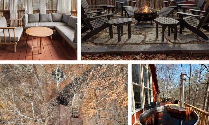 Hedgesville Cabin | Hot Tub, Fireplace, Fire Pit, WiFi & Pool Access