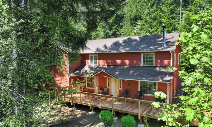 Puget Sound House | Huge deck with large hot tub and views!