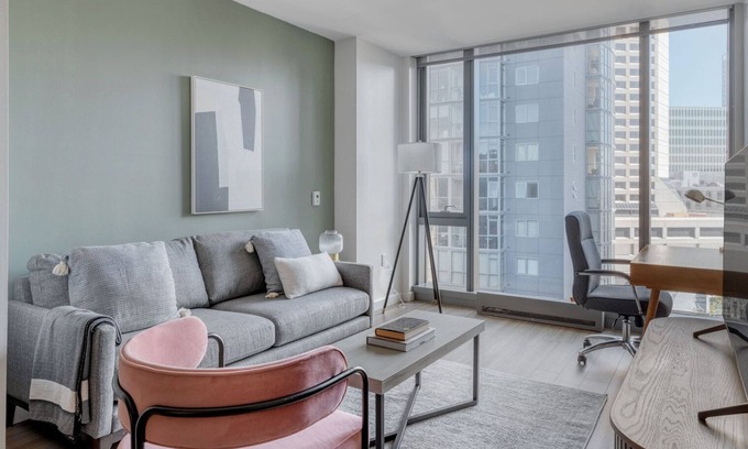 Civic Center Apartment | Ideal Soma 1BR w/Basketball & Gym, nr Transport, by Blueground