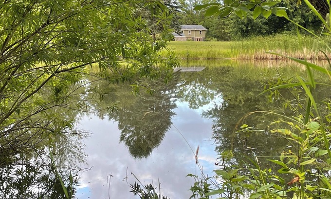 Wolcott House | Idyllic retreat with pond, just steps from Port Bay-rare Labor Day availability!