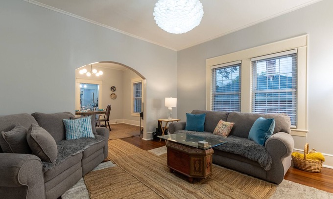 East Durham House | In City, Airy Cheerful Bungalow Homey, Fire Pit