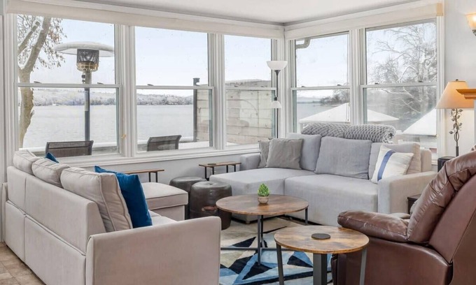 Rideau Lakes House | Incredible water view with canoe and kayaks