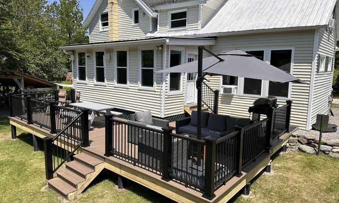 Montgomery Center House | Inviting riverfront home with deck & fireplace, near skiing & golf