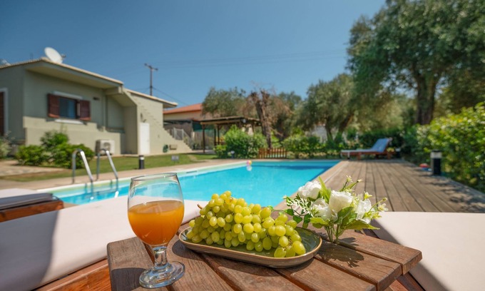 Dafnata Villa | Jennys House: Family House with pool, sleeps 7, WiFi, A/C
