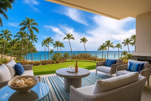 Montage Kapalua Bay Apartment | KBM Resorts FREE CAR Oceanfront Anuenue At Montage Kapalua Bay 3-Bedroom Condo with Daily Housekeeping Spa