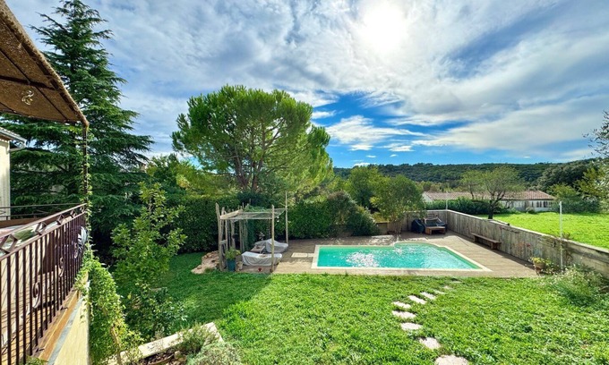 Euzet-les-Bains House | La Villa Verte, Private Pool