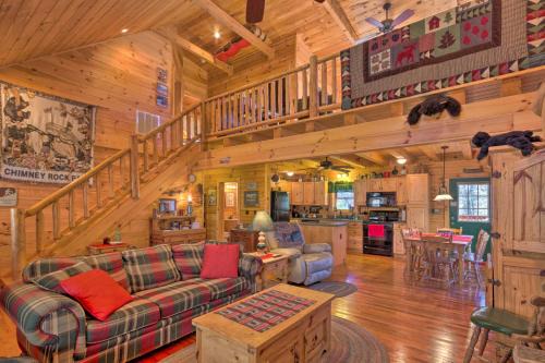 Lake Lure House | Lake Lure Log Cabin with Grill, Near Hiking!