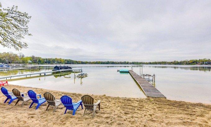New Munster House | Lakefront Burlington Vacation Rental: Dock + Beach
