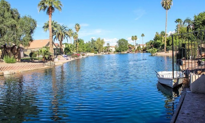 Las Casitas del Sur House | Lakefront Hacienda with Pool, Hot-tub, Tennis