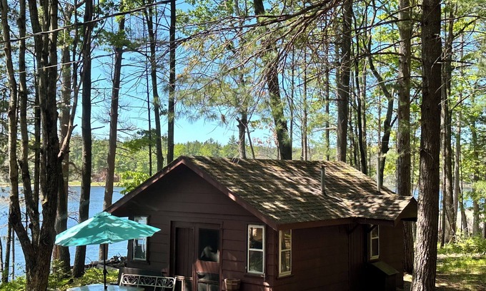 Gaylord Cabin | LAKEFRONT MINI CABIN private acre of Woods 🏞️