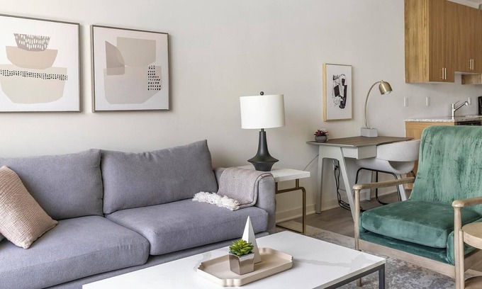 Carteret Apartment | Landing | Stylish 1BD, Rooftop Lounge, Gym