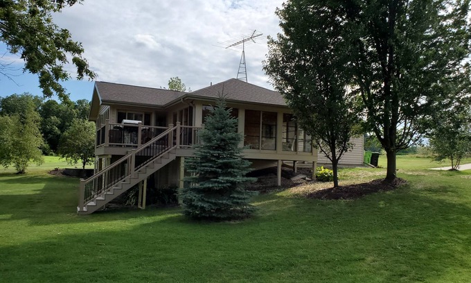 Brillion House | Large, cozy lake home near Round Lake Farm, Nordic Center, Road America, Lambeau