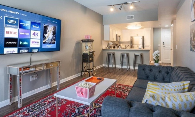 Morena Apartment | Lux King Bed Suite w/70"TV/Pool/Sauna/Gym/GameRoom