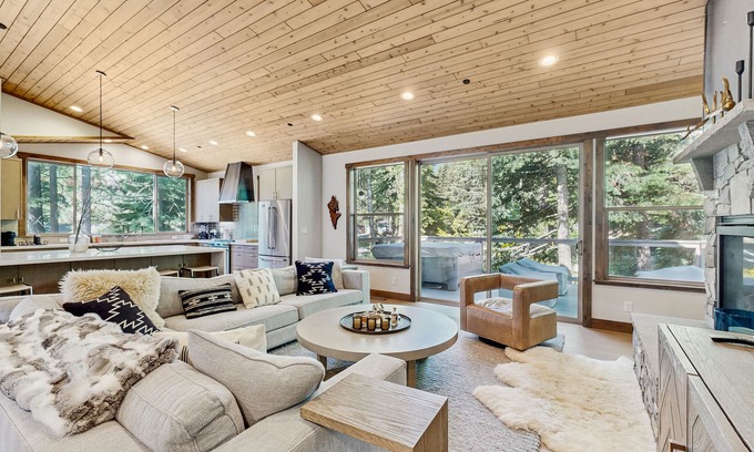Comstock Acres House | Luxe Estate with Yard, Saltwater Spa, Walk to Lake, Trails Nearby