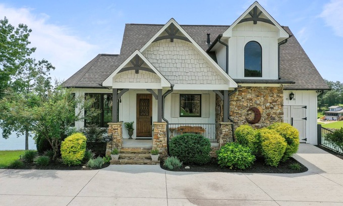 Arley House | Luxurious French Country Estate on Smith Lake- Flat yard, dock, fiber internet!