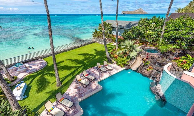 Waimanalo Beach House | Luxury Estate~Spectacular Location~Heated Pool~Private Beach Access!