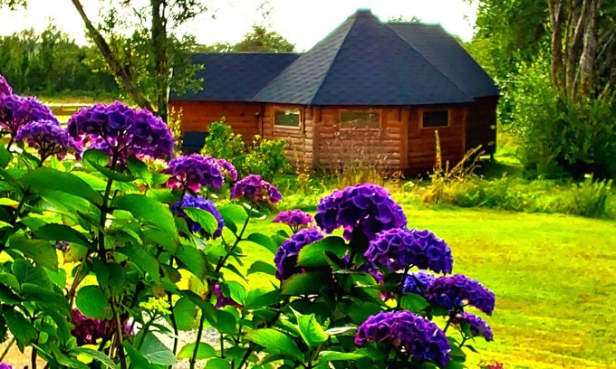 Llanon Cabin | Luxury Glamping in Hobbit Lodge, quiet, relaxing for that special break away.