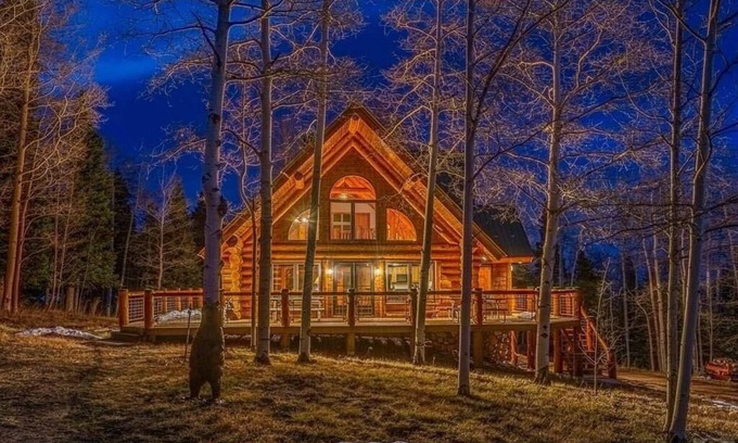 Westcliffe House | Luxury Log Home - Access to Rainbow Trail, Mountain Views, Private Pond & Creek!