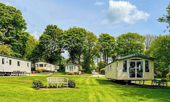 Saint Ann's Chapel House | Luxury modern and spacious 12ft-wide caravan with one double and two twin.