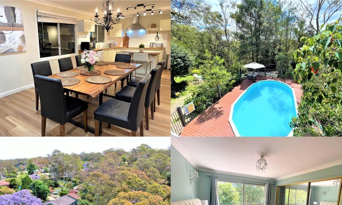 Winmalee House | Luxury Mountain Retreat, Swimming Pool, A/C with Forest Views