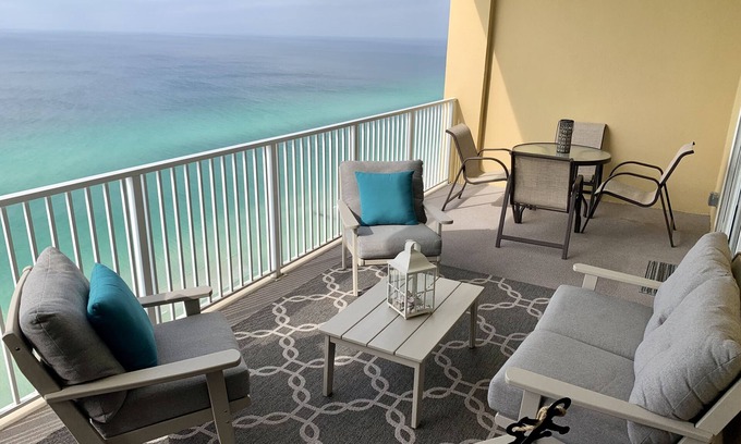 West Panama City Beach Condo | Luxury Ocean Front 22nd Floor. HUGE Balcony, Amazing Views. FREE Beach Service!