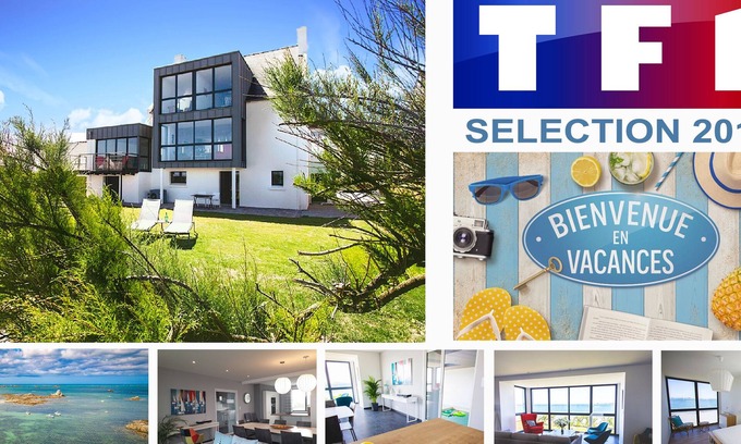 Santec Villa | Luxury villa 5 * panoramic sea view direct access to the beach, swimming pool a 28
