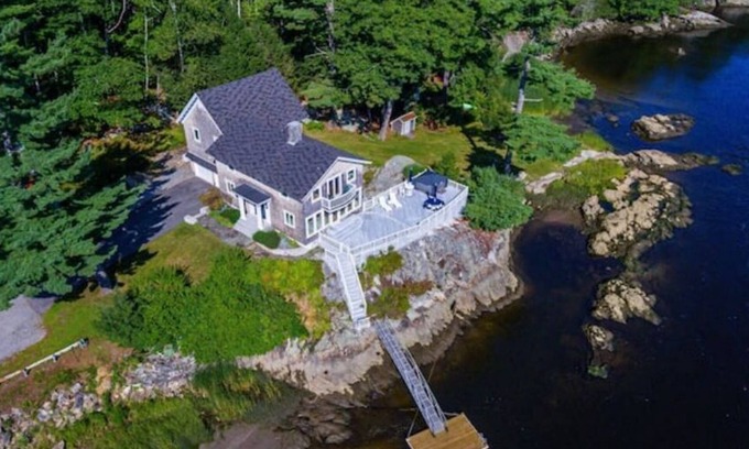 Bath House | Luxury Waterfront Private Property with Hot Tub