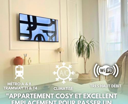 Charpennes - Charmettes Apartment | Lyon Suite Cosy - Climatisé - Appartement T2 - Proche Parc Tête d'Or