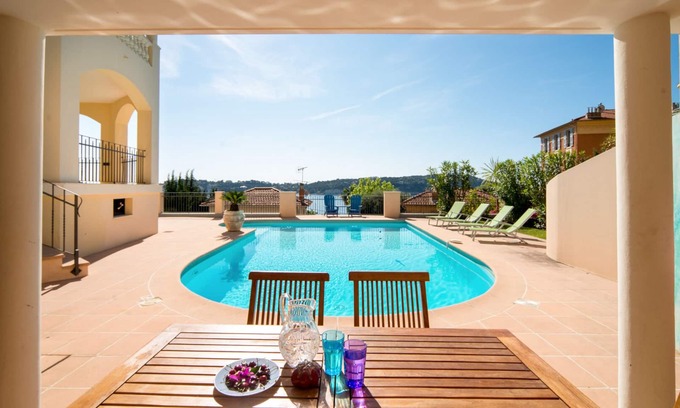 Villefranche-sur-Mer Apartment | Magic! Luxury proprety, sea view, pool and fitness. Air Condit